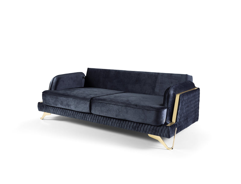 Nessa Sofa & Love Set - Babyface Upholstery - Navy Blue