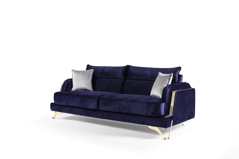 Nessa Sofa & Love Set - Babyface Upholstery - Navy Blue