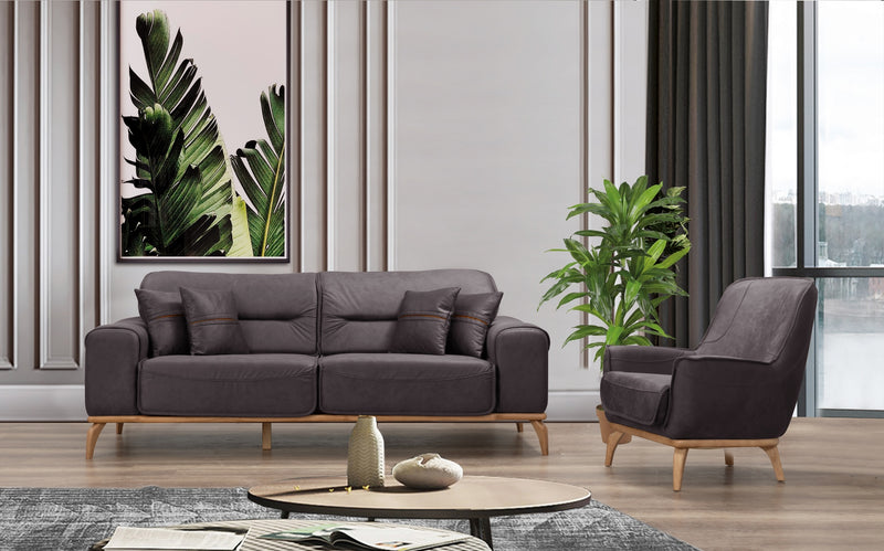 Oslo Sofa & Loveseat - Dark Brown