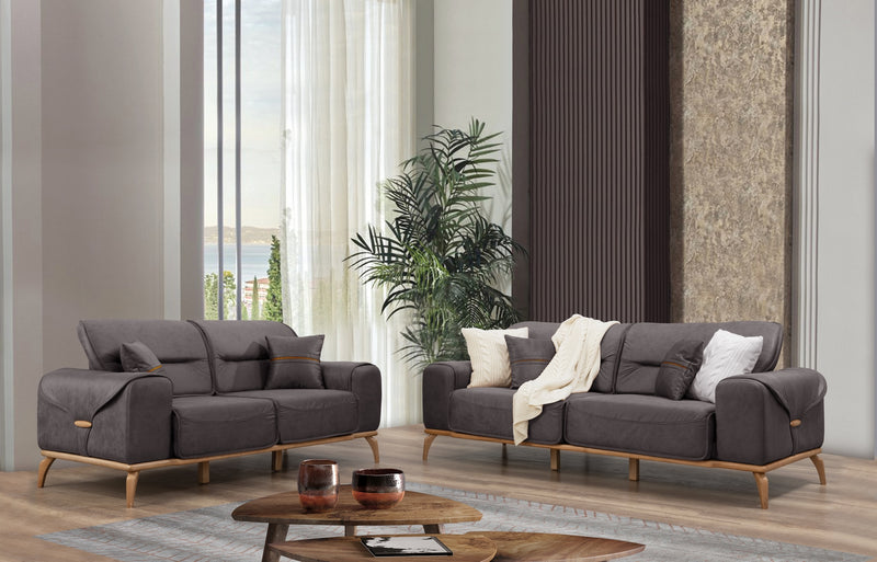 Oslo Sofa & Loveseat - Dark Brown