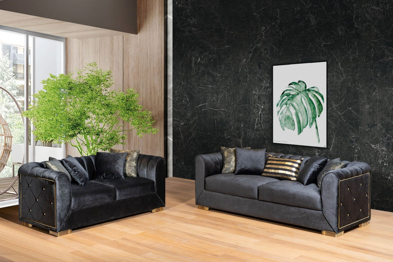 Selena Sofa & Loveseat - Anthracite Gray