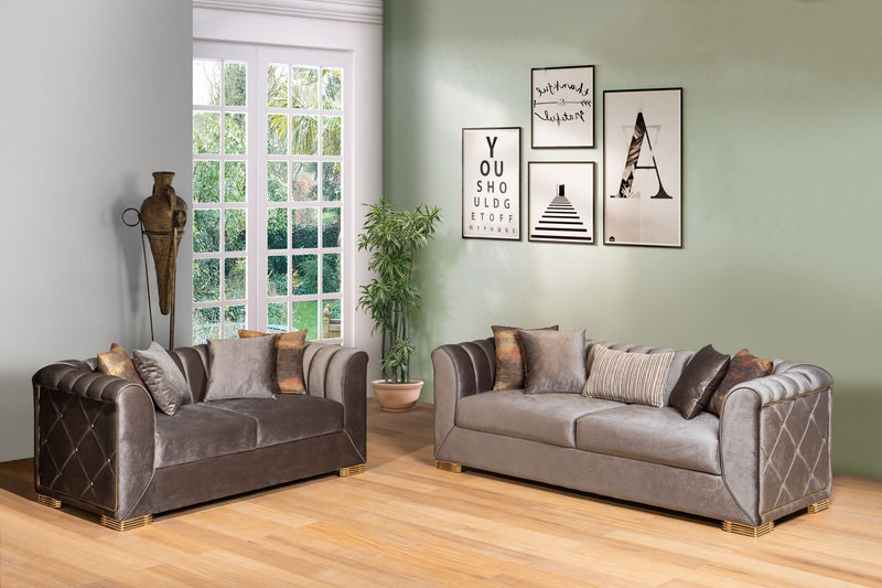 Selena Sofa & Loveseat - Anthracite Gray