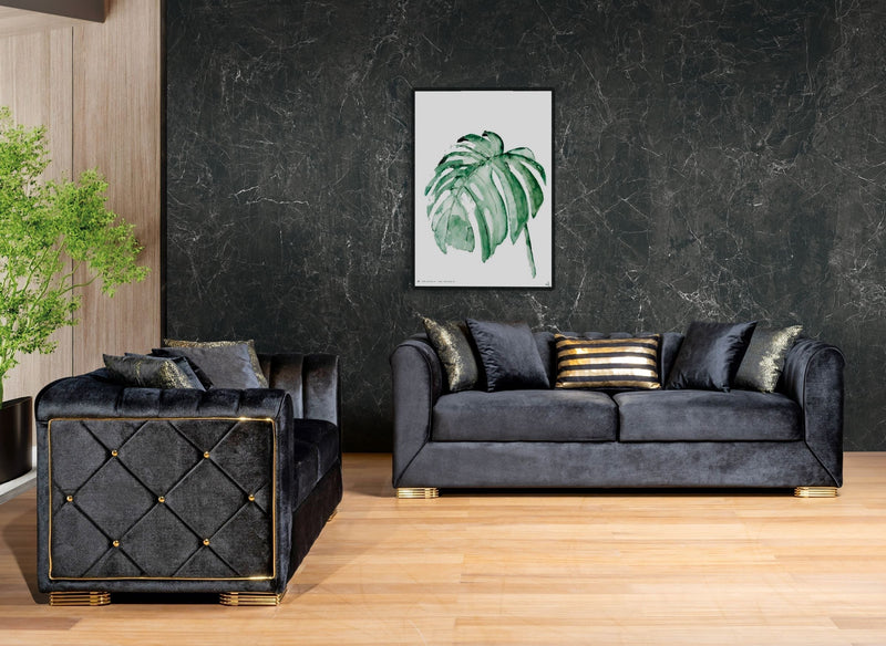 Selena Sofa & Loveseat - Anthracite Gray