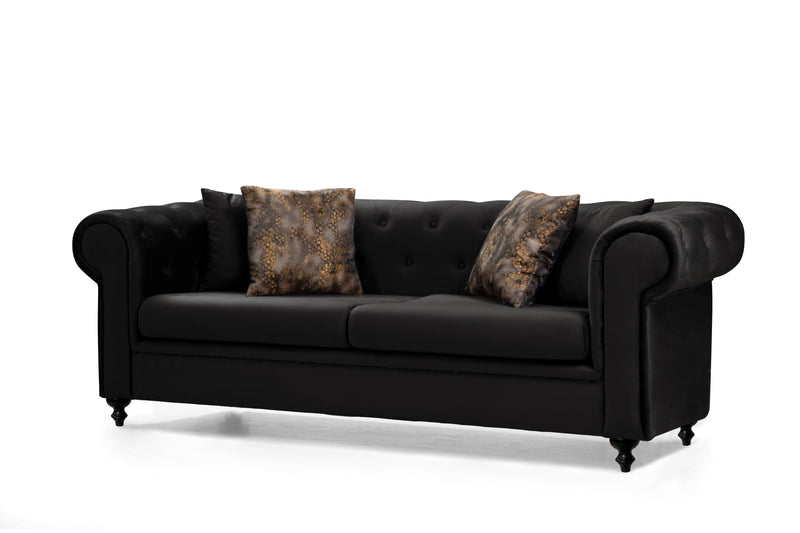 Icarus Sofa & Loveseat - Velvet Upholstery - Brown