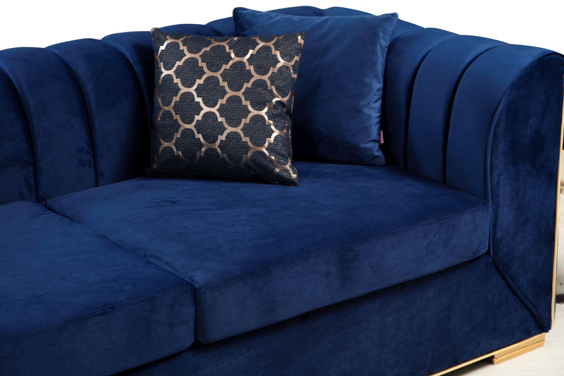 Armony Sofa & Loveseat - Velvet Upholstery - Gold