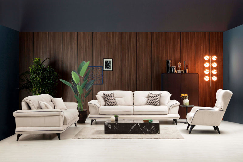 Violet-Pad Sofa & Loveseat Cappuccino