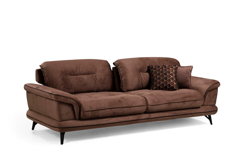 Violet-Pad Sofa & Loveseat Cappuccino