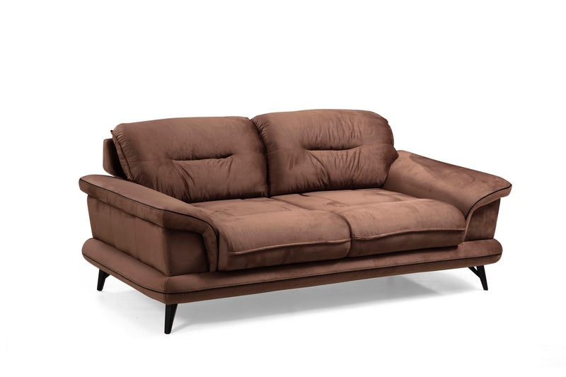 Violet-Pad Sofa & Loveseat Cappuccino