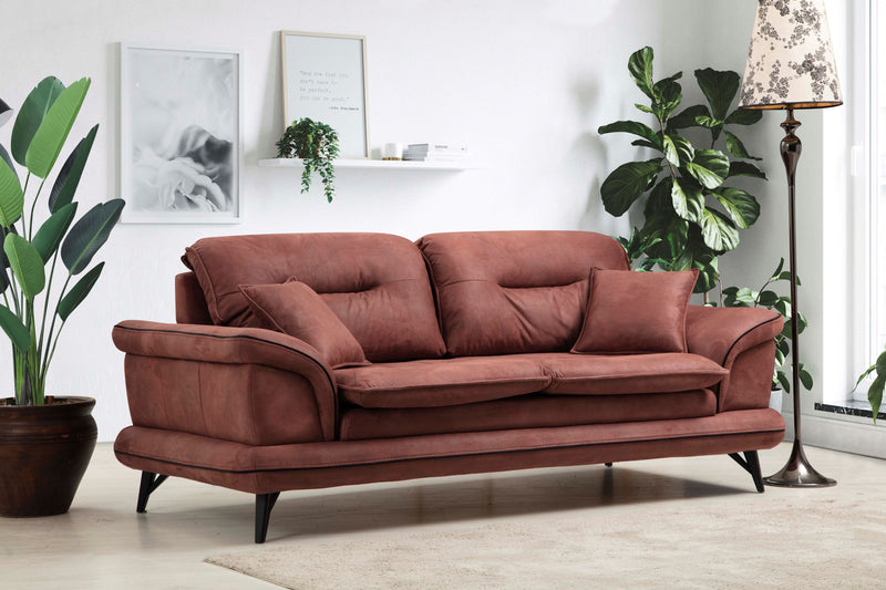 Violet-Pad Sofa & Loveseat Cappuccino