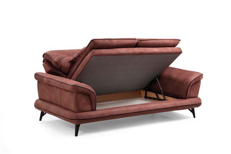 Violet-Pad Sofa & Loveseat Cappuccino