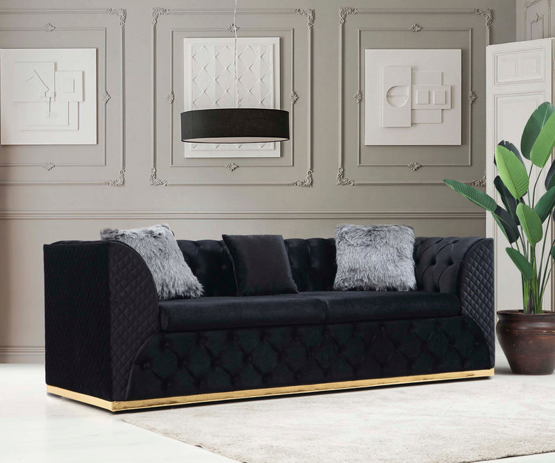 Veranda Sofa & Loveseat - Velvet Upholstery - Anthracite Gray