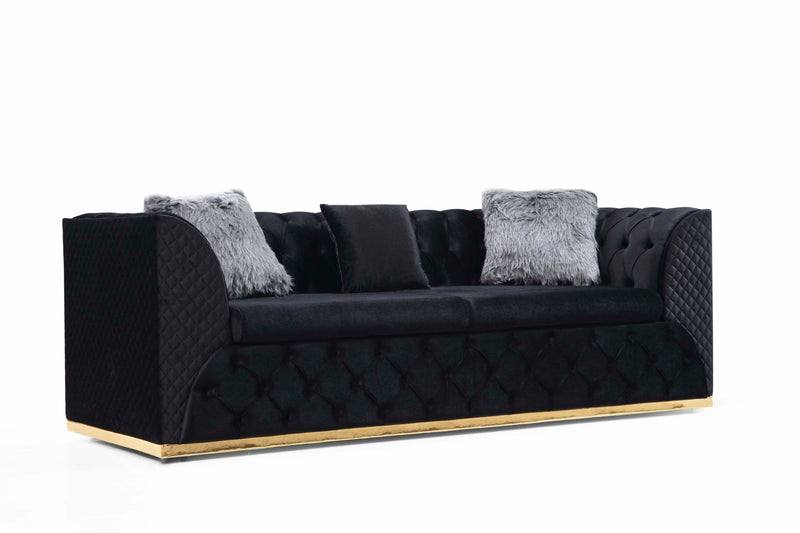 Veranda Sofa & Loveseat - Velvet Upholstery - Anthracite Gray