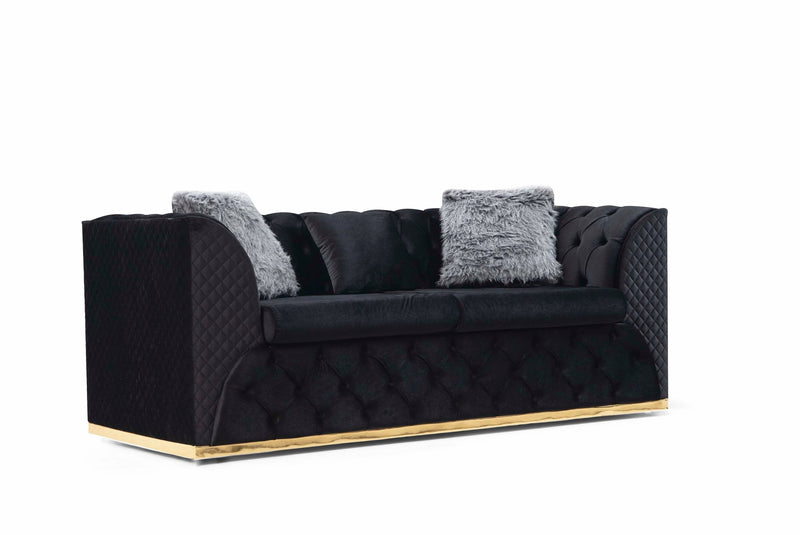 Veranda Sofa & Loveseat - Velvet Upholstery - Anthracite Gray