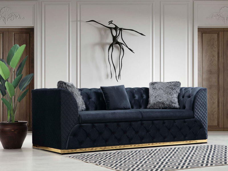 Veranda Sofa & Loveseat - Velvet Upholstery - Anthracite Gray