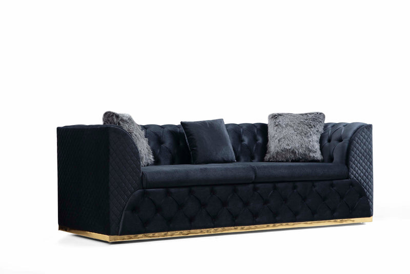 Veranda Sofa & Loveseat - Velvet Upholstery - Anthracite Gray