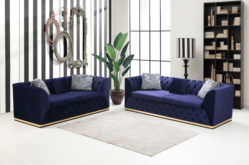 Veranda Sofa & Loveseat - Velvet Upholstery - Anthracite Gray