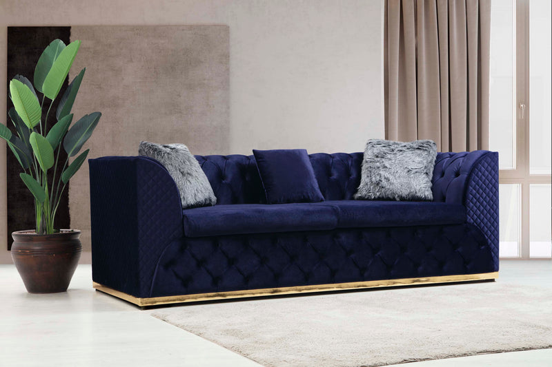 Veranda Sofa & Loveseat - Velvet Upholstery - Black