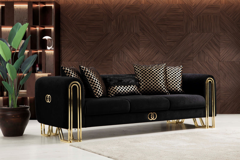 Milano Sofa & Loveseat -  Velvet Upholstery - MOCHA