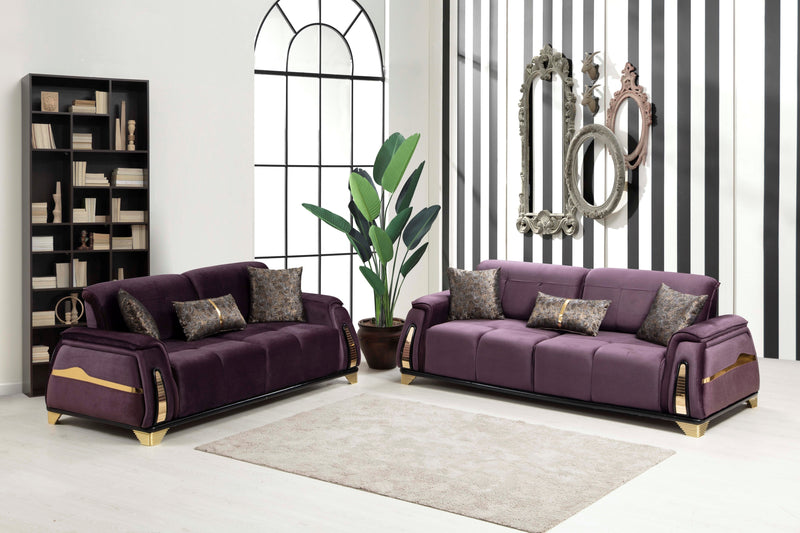 Venice Sofa & Loveseat Set - Babyface Upholstery - Black (OUT OF STOCK, as of 5/8/2024)