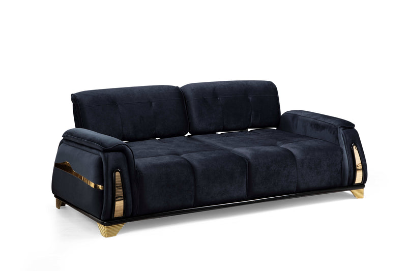 Venice Sofa & Loveseat Set - Babyface Upholstery - Black (OUT OF STOCK, as of 5/8/2024)