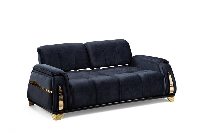 Venice Sofa & Loveseat Set - Babyface Upholstery - Black (OUT OF STOCK, as of 5/8/2024)