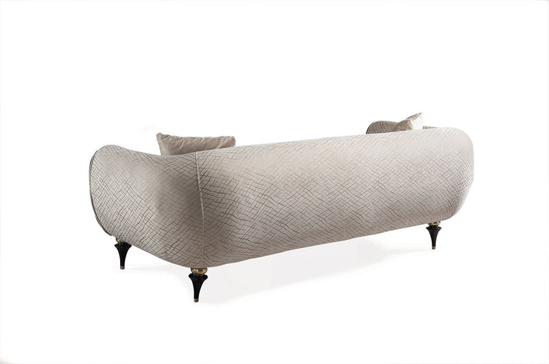 Avalon Sofa & Loveseat - Velvet Upholstery - Silver