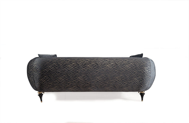 Avalon Sofa & Loveseat - Velvet Upholstery - Navy Blue