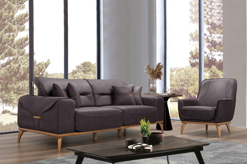 Oslo Sofa & Loveseat - Dark Brown