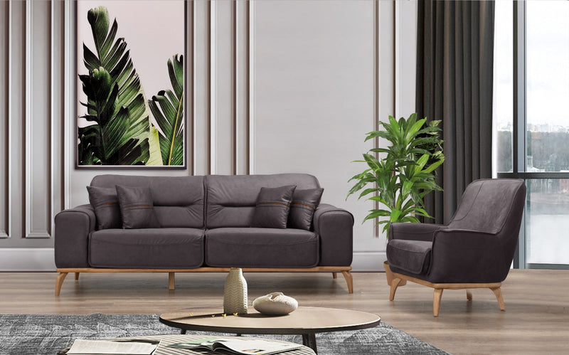 Oslo Sofa & Loveseat - Dark Brown