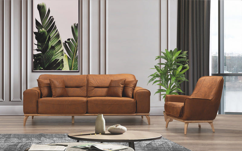 Oslo Sofa & Loveseat - Dark Brown