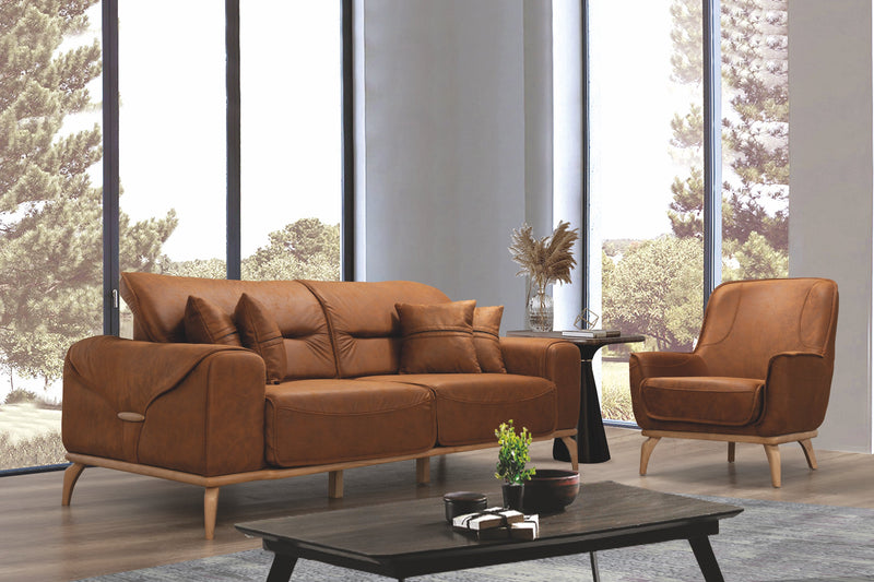 Oslo Sofa & Loveseat - Dark Brown