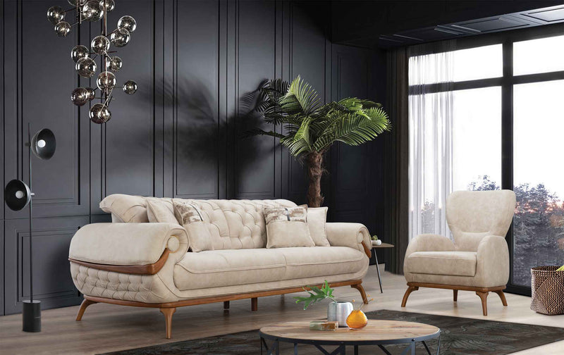 Boston Sofa & Loveseat Cream