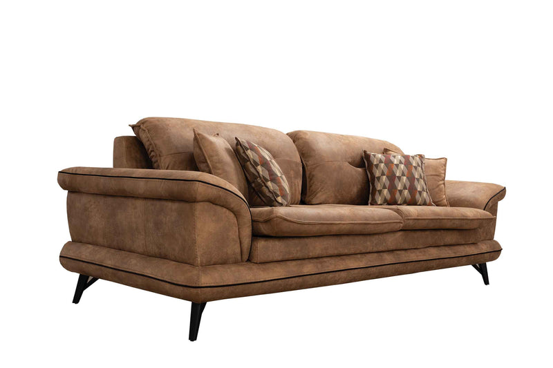 Violet-Pad Sofa & Loveseat Cappuccino