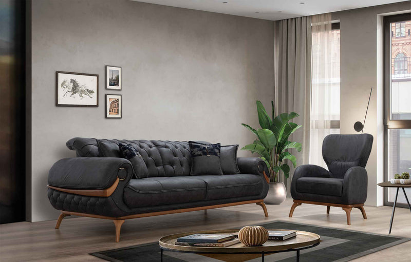 Boston Sofa & Loveseat Anthracite Gray